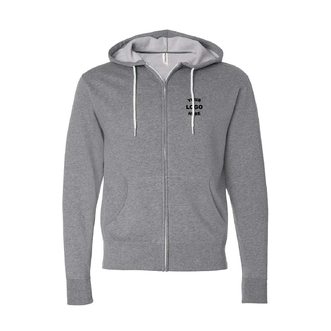 Lightweight Full-Zip Hooded Sweatshirt