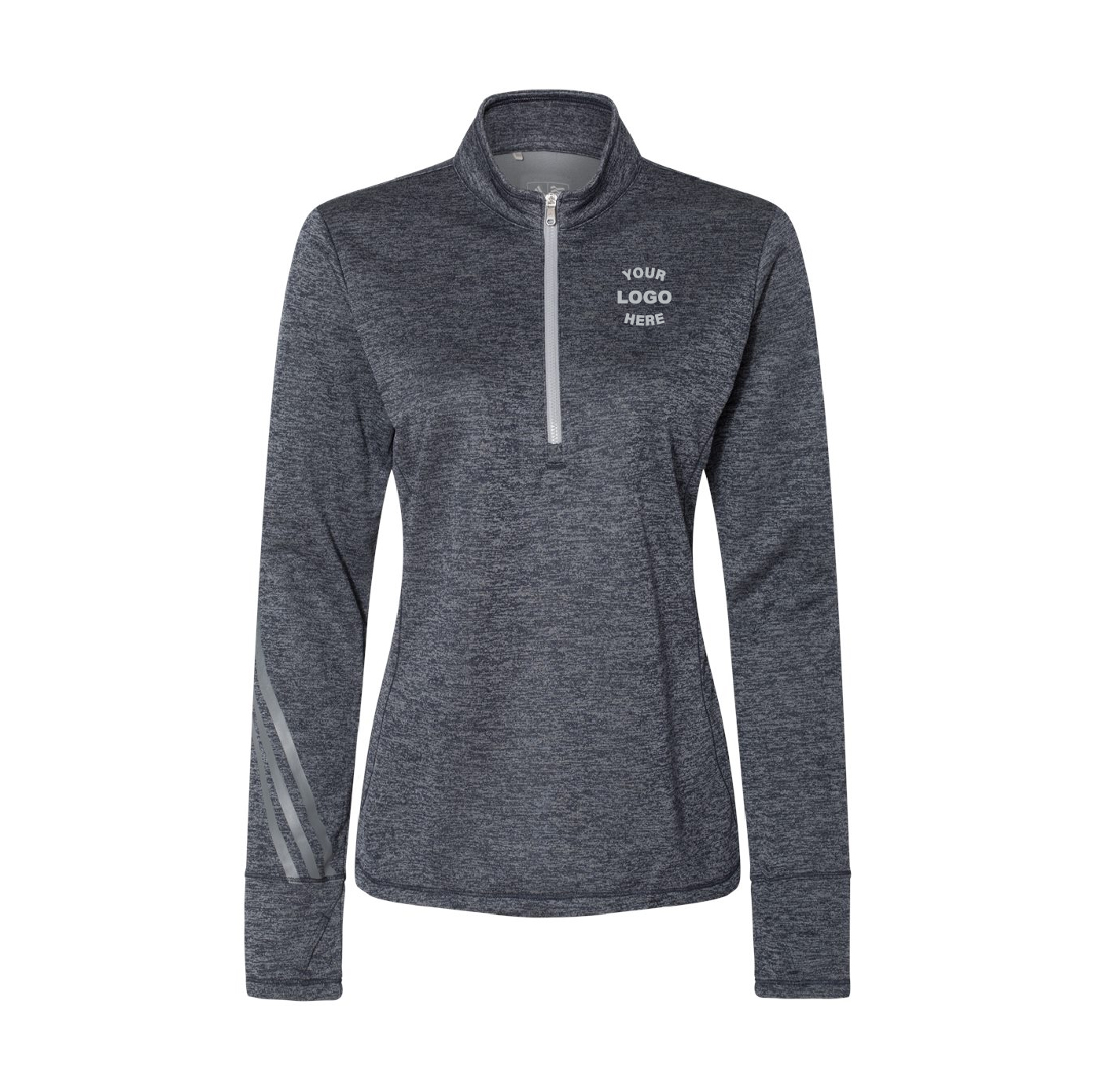 Adidas Women's Brushed Terry Heathered Quarter-Zip Pullover