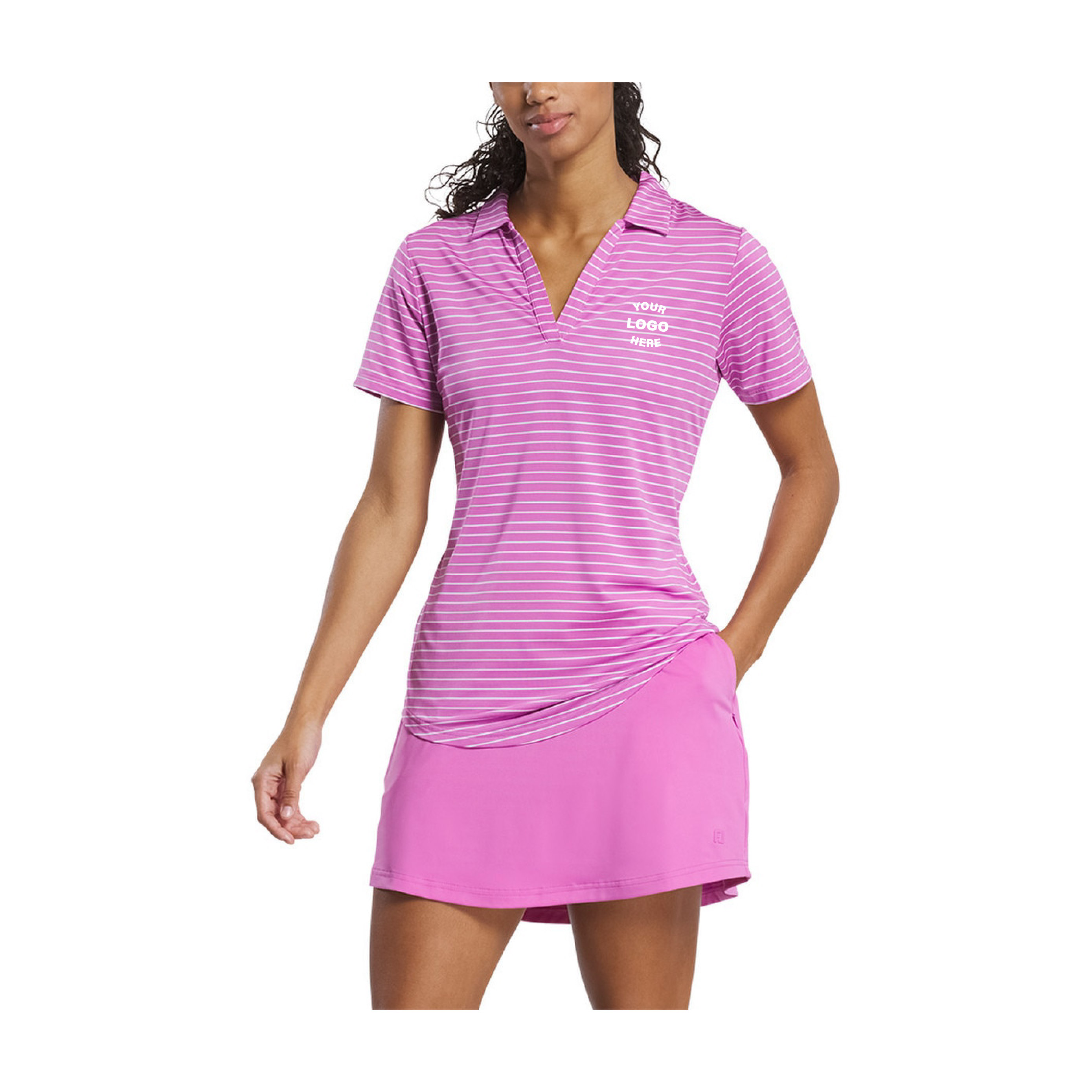 Footjoy Women's Open Collar Stripe Shirt